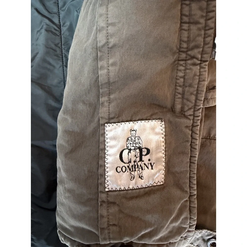 C.P. Company Men's 52 L Field Jacket Brown Italy Quilted Lined Utility Chore